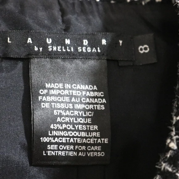 Laundry By Shelli Segal Black and White Houndstooth Blazer - Picture 3 of 7